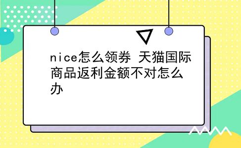 nice怎么领券?天猫国际商品返利金额不对怎么办?插图