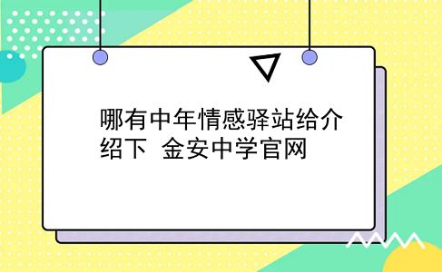 哪有中年情感驿站给介绍下?金安中学官网?插图