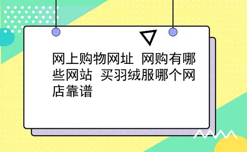 网上购物网址 网购有哪些网站？买羽绒服哪个网店靠谱？插图