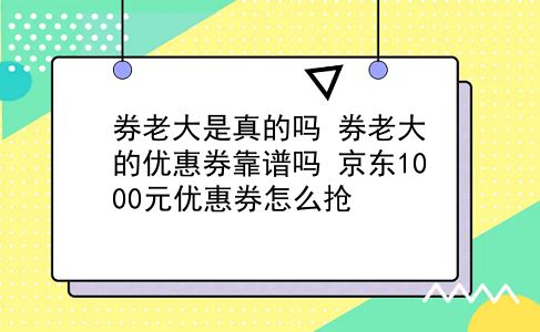 券老大是真的吗?券老大的优惠券靠谱吗?京东1000元优惠券怎么抢?插图