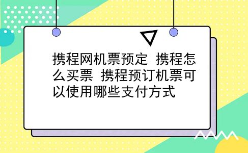 携程网机票预定 携程怎么买票？携程预订机票可以使用哪些支付方式？插图