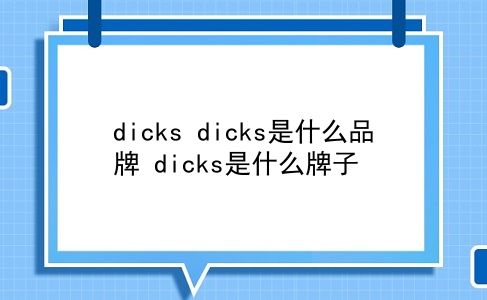 dicks dicks是什么品牌？dicks是什么牌子？插图