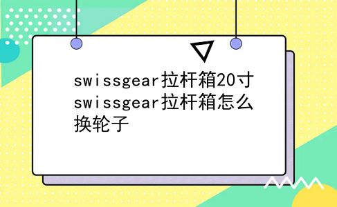 swissgear拉杆箱20寸 swissgear拉杆箱怎么换轮子？插图