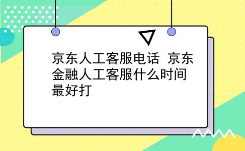 京东人工客服电话 京东金融人工客服什么时间最好打？插图