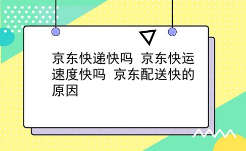 京东快递快吗 京东快运速度快吗？京东配送快的原因？插图