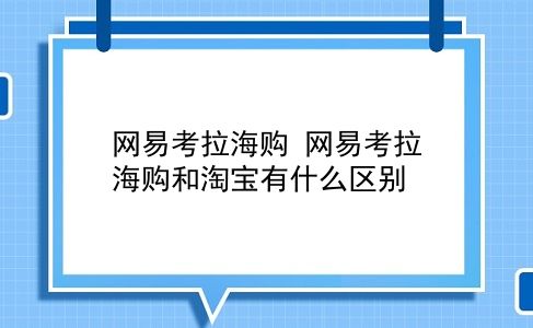 网易考拉海购 网易考拉海购和淘宝有什么区别？插图