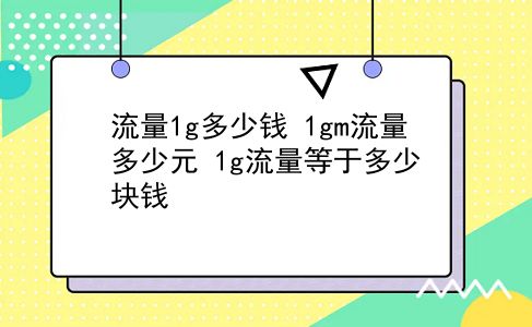 流量1g多少钱 1gm流量多少元？1g流量等于多少块钱？插图