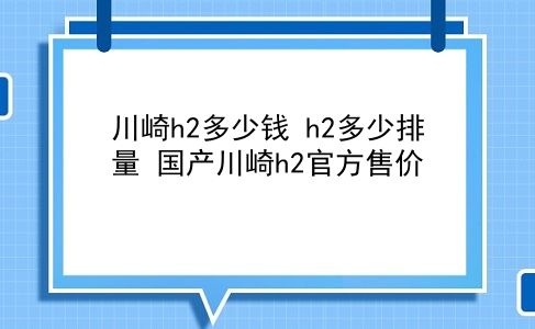 川崎h2多少钱 h2多少排量？国产川崎h2官方售价？插图