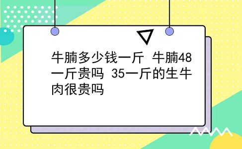 牛腩多少钱一斤 牛腩48一斤贵吗？35一斤的生牛肉很贵吗？插图