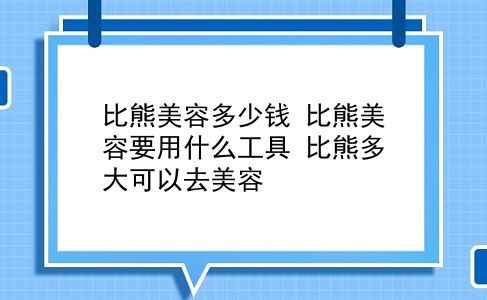 比熊美容多少钱 比熊美容要用什么工具？比熊多大可以去美容？插图