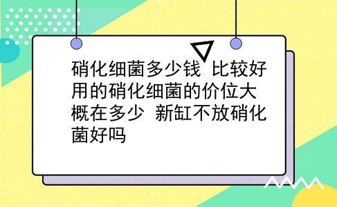 硝化细菌多少钱 比较好用的硝化细菌的价位大概在多少？新缸不放硝化菌好吗？插图