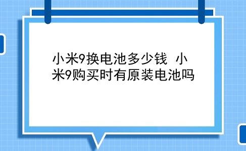 小米9换电池多少钱 小米9购买时有原装电池吗？插图