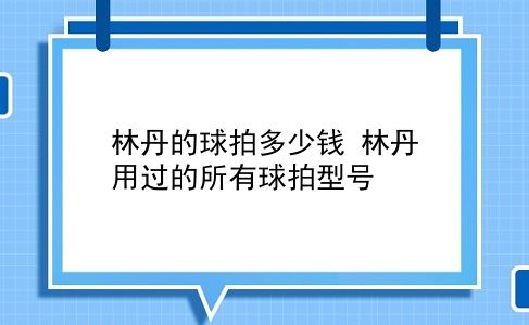 林丹的球拍多少钱 林丹用过的所有球拍型号？插图