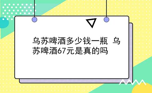 乌苏啤酒多少钱一瓶 乌苏啤酒67元是真的吗？插图