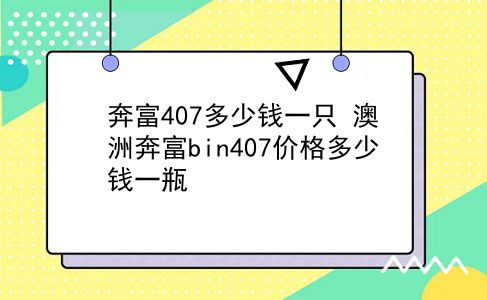 奔富407多少钱一只 澳洲奔富bin407价格多少钱一瓶？插图