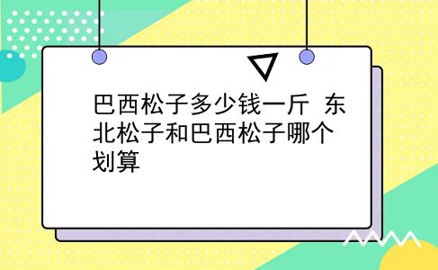 巴西松子多少钱一斤 东北松子和巴西松子哪个划算？插图