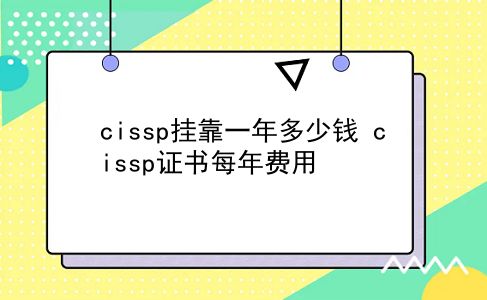 cissp挂靠一年多少钱 cissp证书每年费用？插图