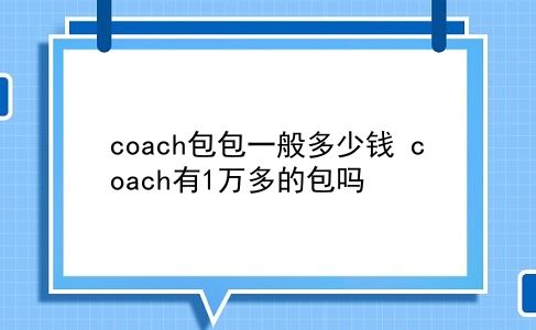 coach包包一般多少钱 coach有1万多的包吗？插图