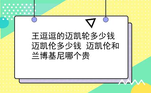 王逗逗的迈凯轮多少钱 迈凯伦多少钱？迈凯伦和兰博基尼哪个贵？插图