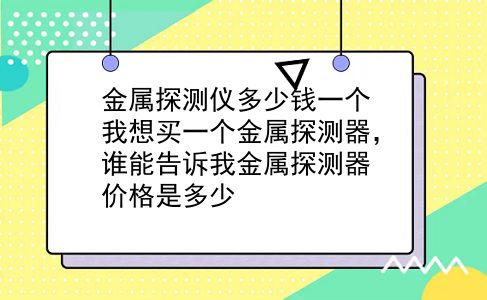 金属探测仪多少钱一个 我想买一个金属探测器，谁能告诉我金属探测器价格是多少？插图