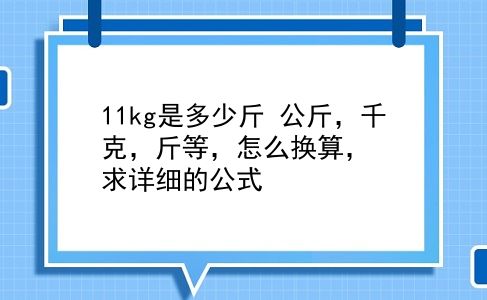 11kg是多少斤 公斤，千克，斤等，怎么换算，求详细的公式？插图