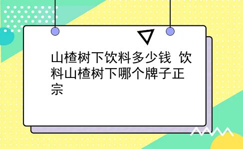 山楂树下饮料多少钱 饮料山楂树下哪个牌子正宗？插图