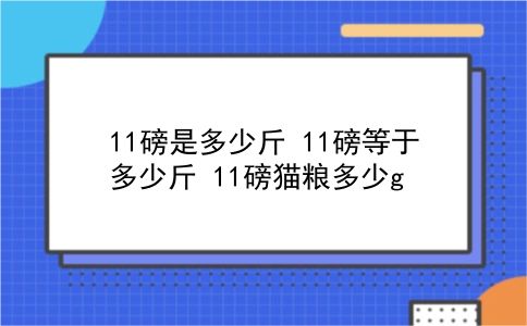 11磅是多少斤 11磅等于多少斤？11磅猫粮多少g？插图