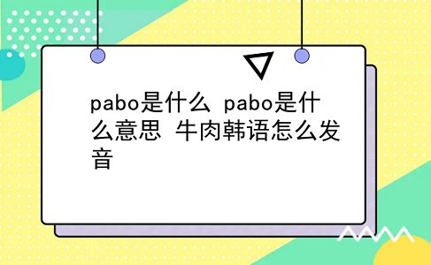 pabo是什么 pabo是什么意思？牛肉韩语怎么发音？插图