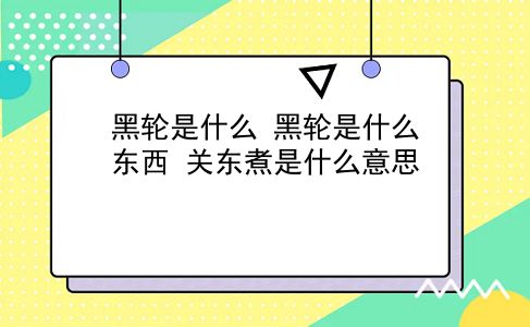 黑轮是什么 黑轮是什么东西？关东煮是什么意思？插图