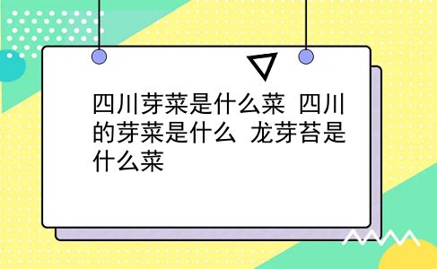 四川芽菜是什么菜 四川的芽菜是什么？龙芽苔是什么菜？插图