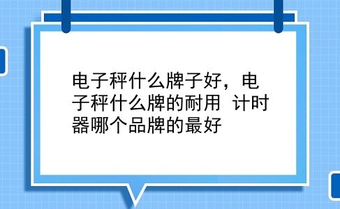 电子秤什么牌子好，电子秤什么牌的耐用？计时器哪个品牌的较好？插图