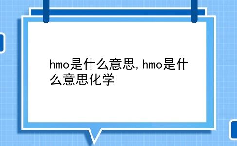 hmo是什么意思,hmo是什么意思化学?插图