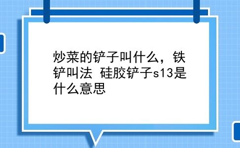 炒菜的铲子叫什么，铁铲叫法？硅胶铲子s13是什么意思？插图