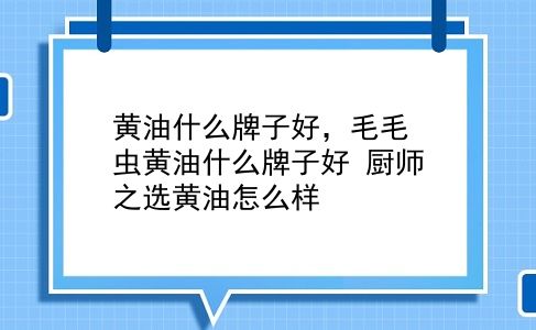 黄油什么牌子好，毛毛虫黄油什么牌子好？厨师之选黄油怎么样？插图