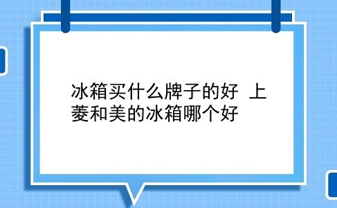 冰箱买什么牌子的好 上菱和美的冰箱哪个好？插图