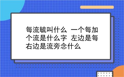 每流毓叫什么 一个每加个流是什么字？左边是每右边是流旁念什么？插图