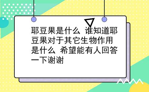 耶豆果是什么 谁知道耶豆果对于其它生物作用是什么？希望能有人回答一下谢谢？插图