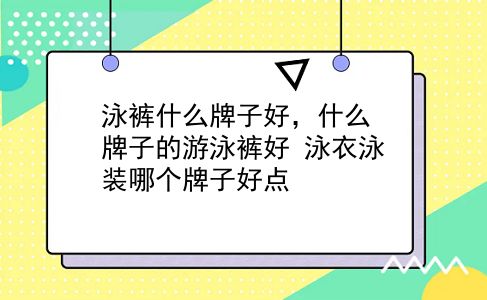 泳裤什么牌子好，什么牌子的游泳裤好？泳衣泳装哪个牌子好点？插图