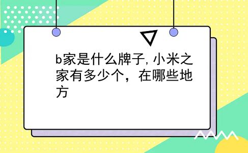 b家是什么牌子,小米之家有多少个，在哪些地方?插图