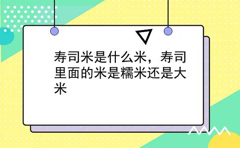 寿司米是什么米，寿司里面的米是糯米还是大米？插图