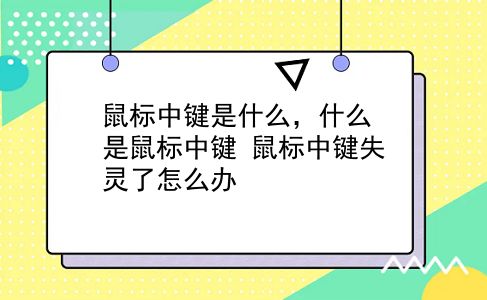 鼠标中键是什么，什么是鼠标中键？鼠标中键失灵了怎么办？插图