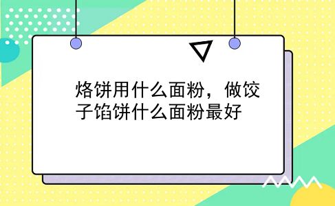 烙饼用什么面粉，做饺子馅饼什么面粉较好？插图