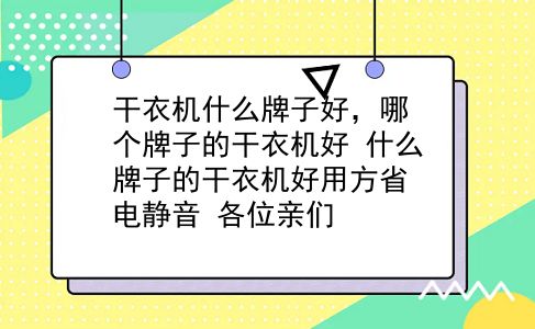 干衣机什么牌子好，哪个牌子的干衣机好？什么牌子的干衣机好用方省电静音？各位亲们？插图