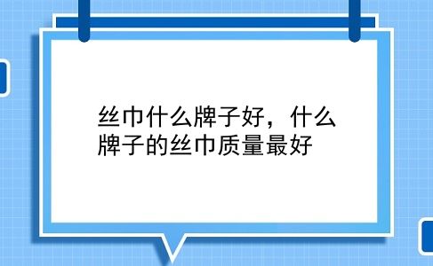 丝巾什么牌子好，什么牌子的丝巾质量较好？插图