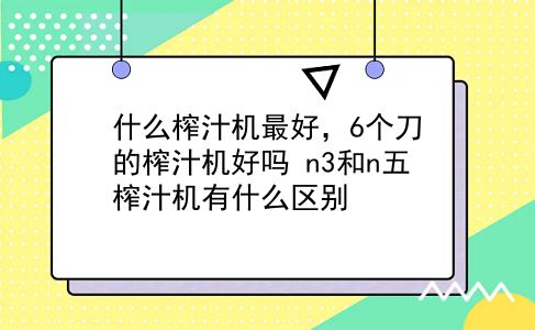 什么榨汁机较好，6个刀的榨汁机好吗？n3和n五榨汁机有什么区别？插图