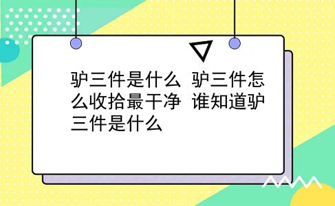 驴三件是什么 驴三件怎么收拾最干净？谁知道驴三件是什么？插图