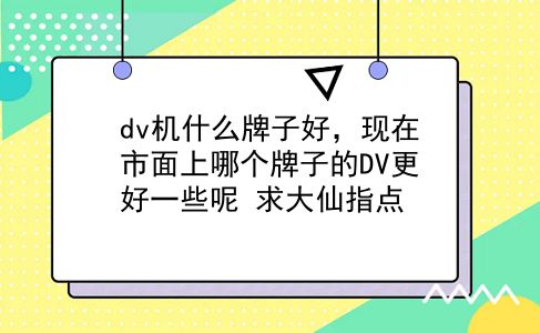 dv机什么牌子好，现在市面上哪个牌子的DV更好一些呢？求大仙指点？插图