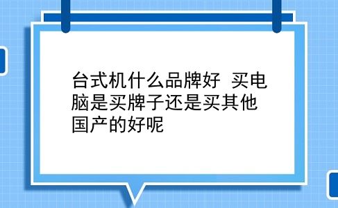 台式机什么品牌好 买电脑是买牌子还是买其他国产的好呢？插图