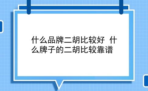 什么品牌二胡比较好 什么牌子的二胡比较靠谱？插图