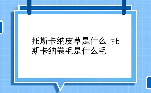 托斯卡纳皮草是什么 托斯卡纳卷毛是什么毛？插图